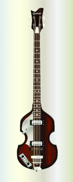 Typisk Fiol Stil Elektrisk Bas Gitarr — Stock vektor