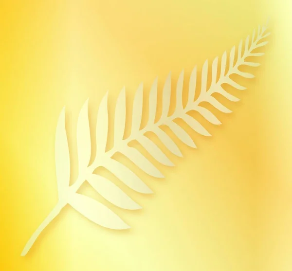 Silueta Helecho Plateado Emblema Nacional Nueva Zelanda Como Fondo — Vector de stock