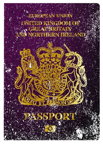 一本新的英国护照的封面 — 图库矢量图片