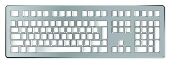 Computer Keyboard Blank Keys Ready Personal Shortcuts Tect — Stock Vector