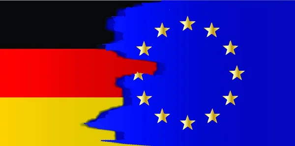 Drapeau Union Européenne Mélangé Drapeau Allemagne — Image vectorielle