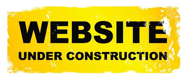 白い背景の上に重いGrungeと建設標識の下の黄色と黒のウェブサイト — ストックベクタ