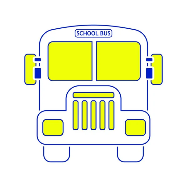 Icoon Van Schoolbus Dunne Lijn Ontwerp Vectorillustratie — Stockvector