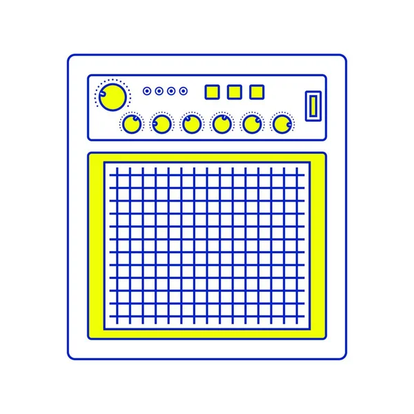 Icono Monitor Audio Diseño Línea Delgada Ilustración Vectorial — Archivo Imágenes Vectoriales