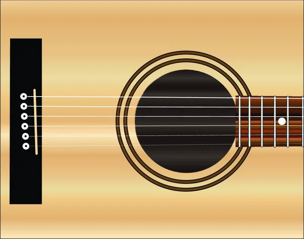 Típico Agujero Sonido Guitarra Acústica Tablero Con Cuerdas — Archivo Imágenes Vectoriales