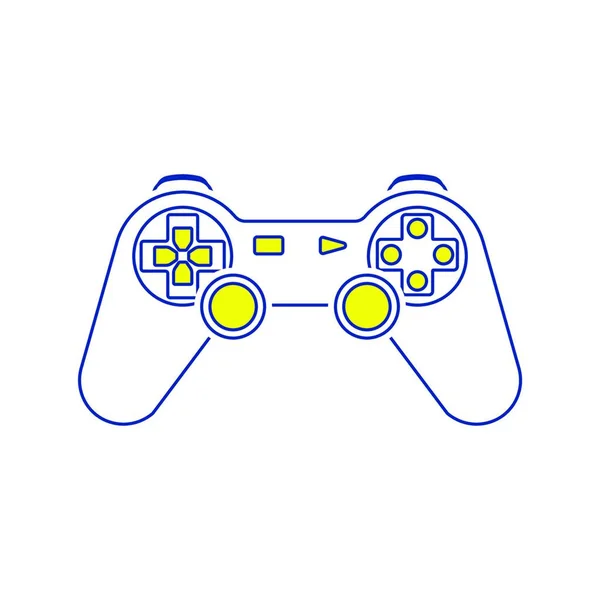 ゲームパッド アイコン 細い線のデザイン ベクトル図 — ストックベクタ