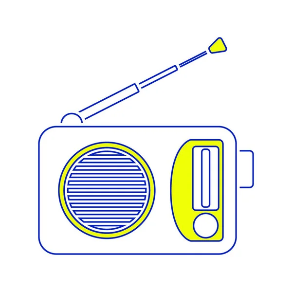 Radio Ikone Dünne Linie Design Vektorillustration — Stockvektor