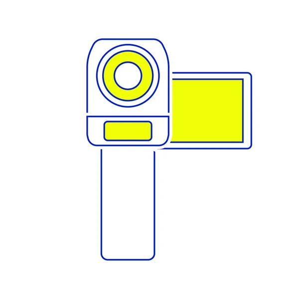 Videokameraikonen Tunn Linje Design Vektorillustration — Stock vektor