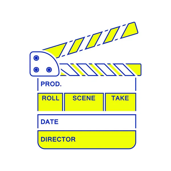 Значок Clapperboard Тонкая Линия Дизайна Векторная Иллюстрация — стоковый вектор