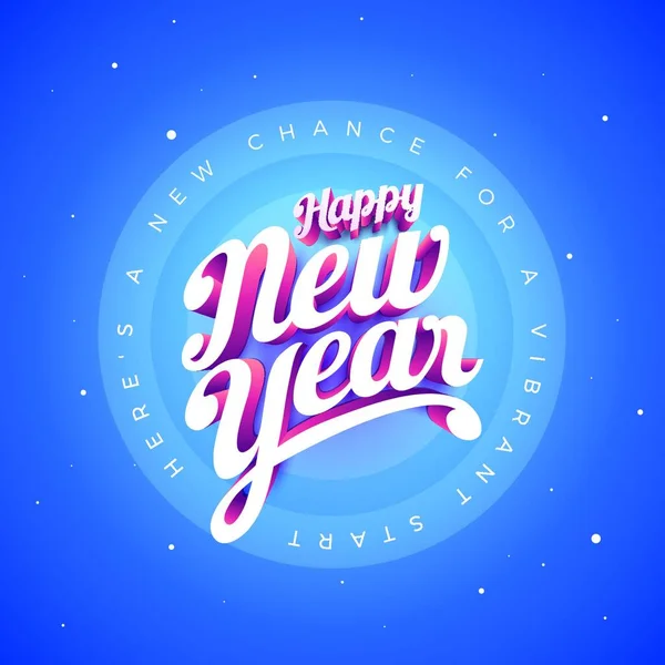 Vector Happy New Year Custom Hand Letter Typografisches Design Elemente — Stockvektor