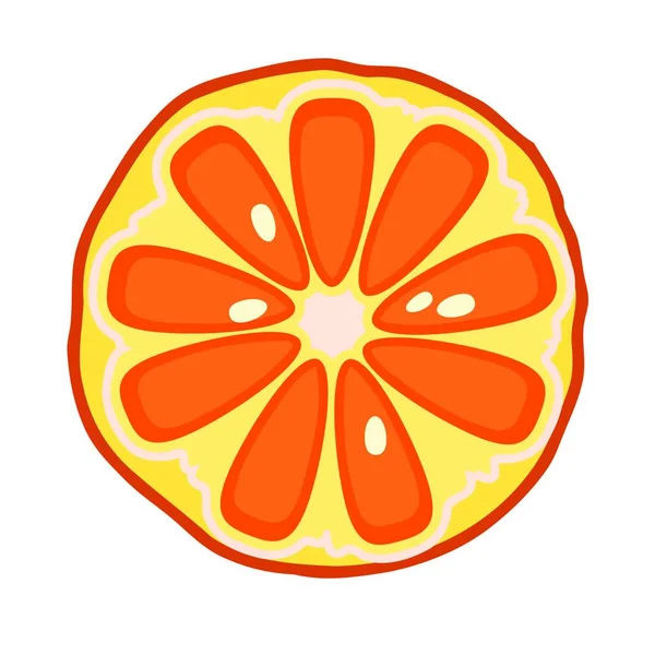 Tranche Fruits Orange Sur Blanc Illustration Vectorielle — Image vectorielle