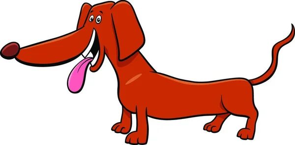 Desenhos Animados Ilustração Engraçado Purebred Dachshund Dog Animal Character — Vetor de Stock