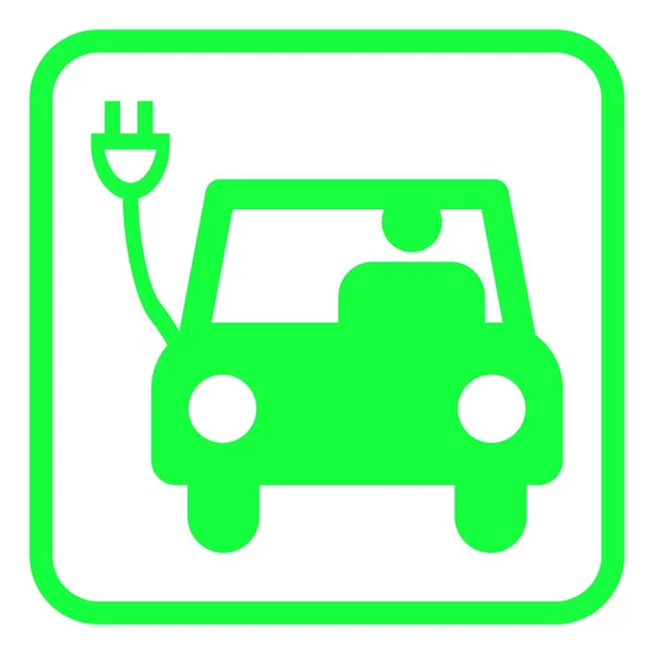 Coche Eléctrico Pictograma Icono Vector Ilustración — Vector de stock