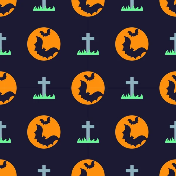 Şirin Halloween Dikişsiz Desen Arka Plan Arka Plan Duvar Kağıdı — Stok Vektör