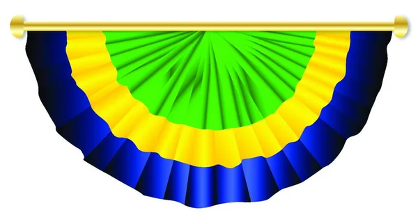 白い背景に緑の黄色と青のバンティング — ストックベクタ