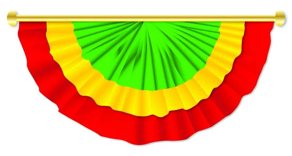 白い背景の上に赤い黄色の緑のバンティング — ストックベクタ