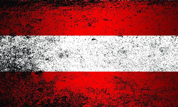 Flaga Austrii Czerwono Białe Paski Efektem Grunge — Wektor stockowy