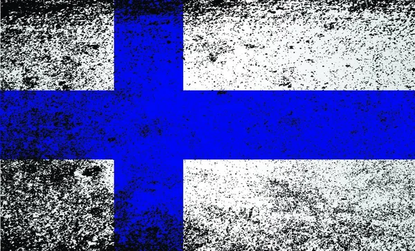 Bandiera Della Finlandia Righe Rosse Bianche Con Effetto Grunge — Vettoriale Stock