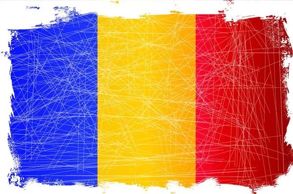 French Flag Set Heavy Grunge Background — Stock Vector