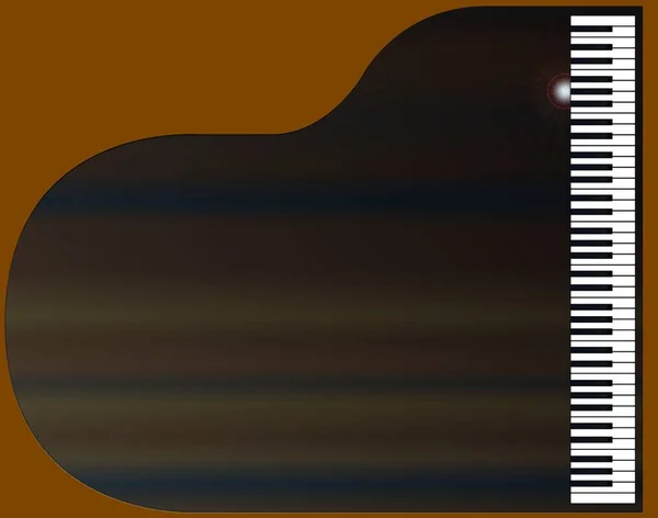 Вид Зверху Гранд Піаніно Коричневому Фоні — стоковий вектор
