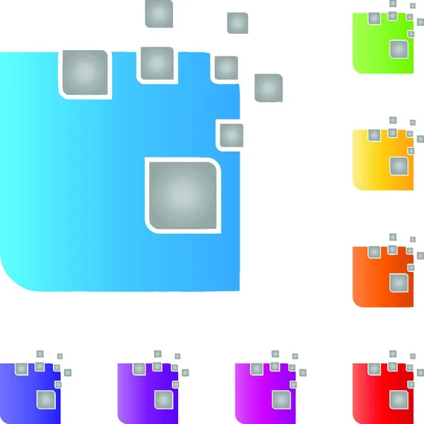 Rectangle Pixel 데이터 서비스 인터넷 콜렉션 — 스톡 벡터