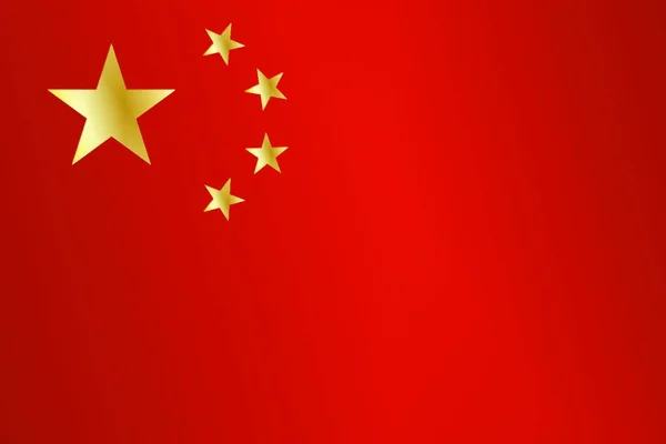 Chińska Flaga Złotymi Gwiazdami Czerwonym Tłem — Wektor stockowy