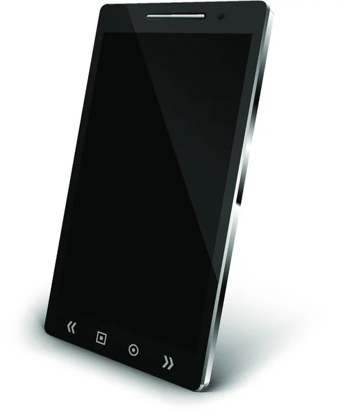 Vue Perspective Smartphone Avec Ombre Isolé Sur Fond Blanc — Image vectorielle