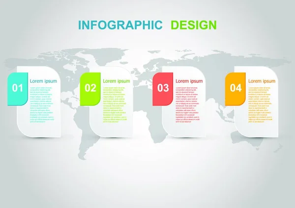 Infografik Design Vorlage Auf Grauem Hintergrund Kann Für Geschäftsschritt Optionen — Stockvektor
