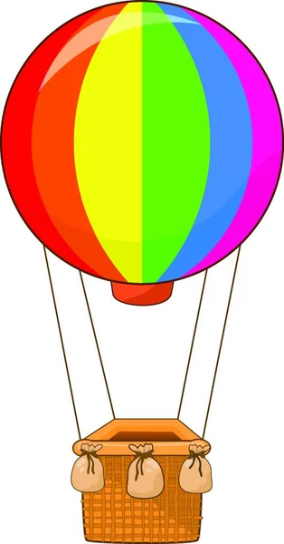Färgglada Luftballong Vit Bakgrund Tecknad Luftballong — Stock vektor