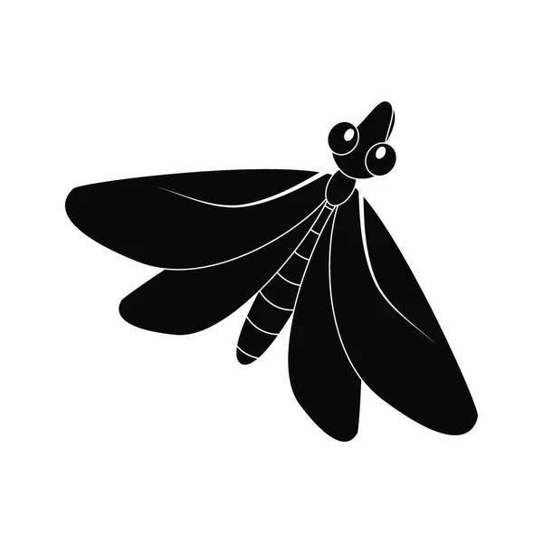 Cartoon Mot Silhouet Insect Geïsoleerd Witte Achtergrond — Stockvector