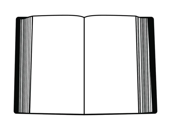 白地に隔絶されたオープンブックの概要 — ストックベクタ