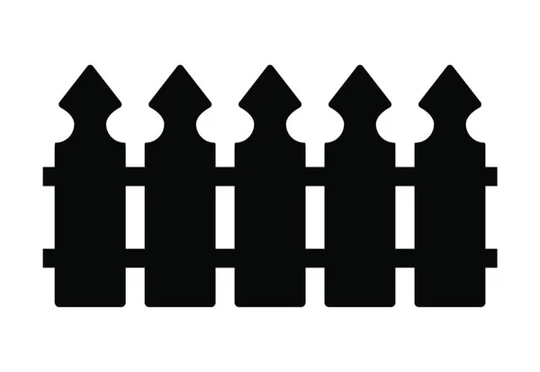 木制栅栏 在白色上孤立的简单轮廓设计 — 图库矢量图片