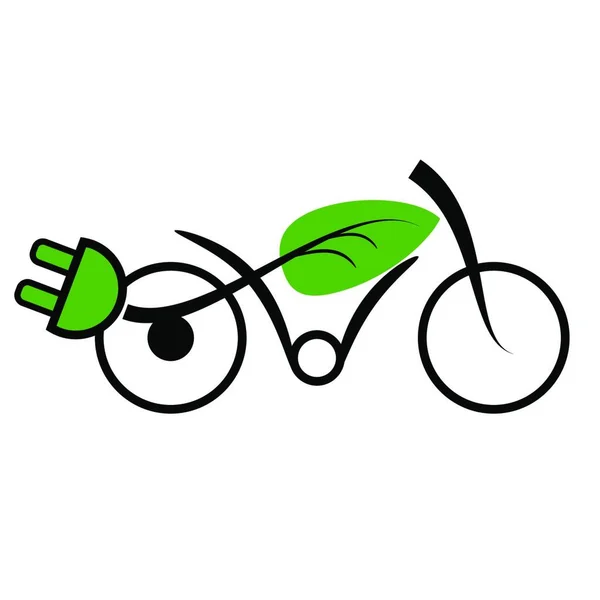 Ícone Ecologia Com Uma Bicicleta Elástica Mobilidade Ilustração Vetorial —  Vetores de Stock