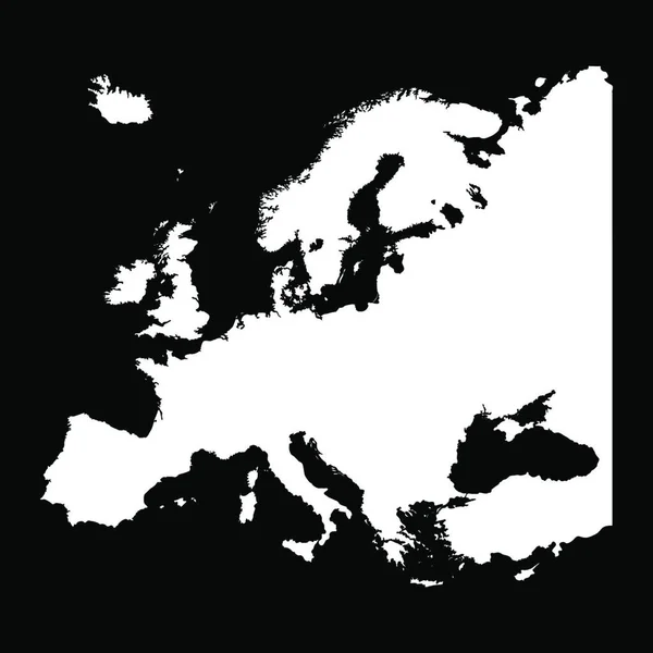 Kaart Van Europa Silhouet Ontwerp Isoleren Zwart — Stockvector