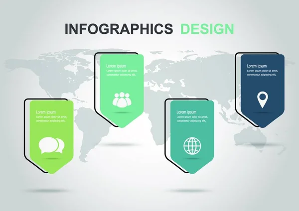 带有标记横幅和存储向量的Infographic设计模板 — 图库矢量图片