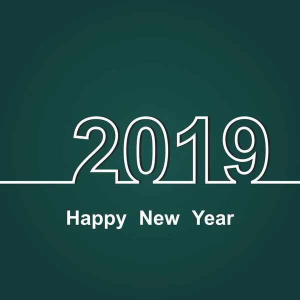 2019 Happy New Year Green Background Stock Vector — Stock Vector