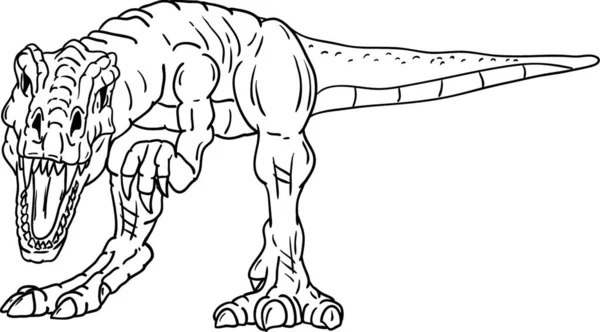 Dino Attack Isolerad Bakgrunden — Stock vektor