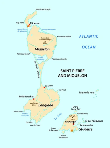 Heilige Pierre Miquelon Vector Kaart Frankrijk — Stockvector