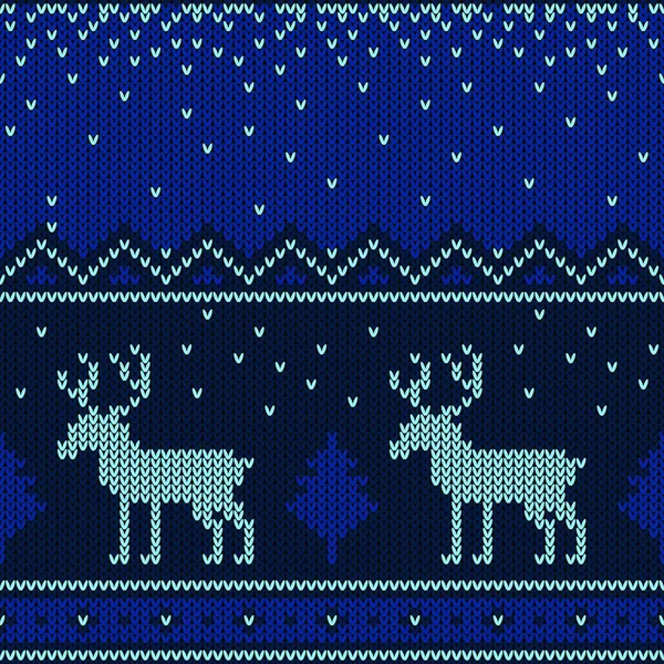 Jul Stickade Mönster Vinter Geometriska Sömlösa Mönster Design För Tröja — Stock vektor