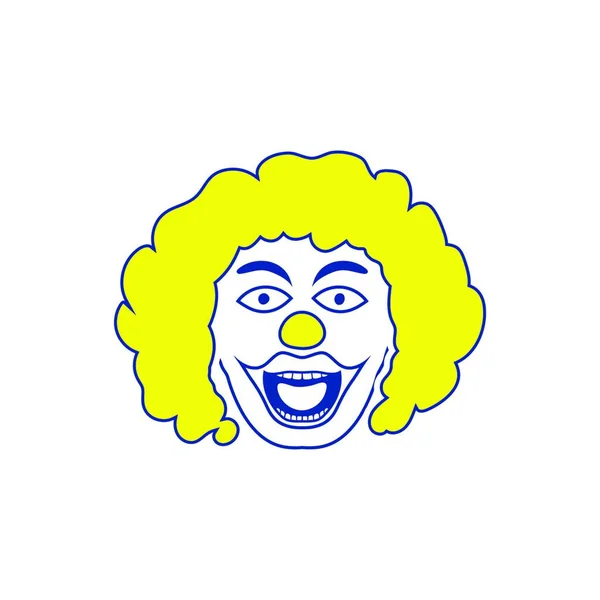 Party Clown Ansikte Ikon Tunn Linje Design Vektorillustration — Stock vektor
