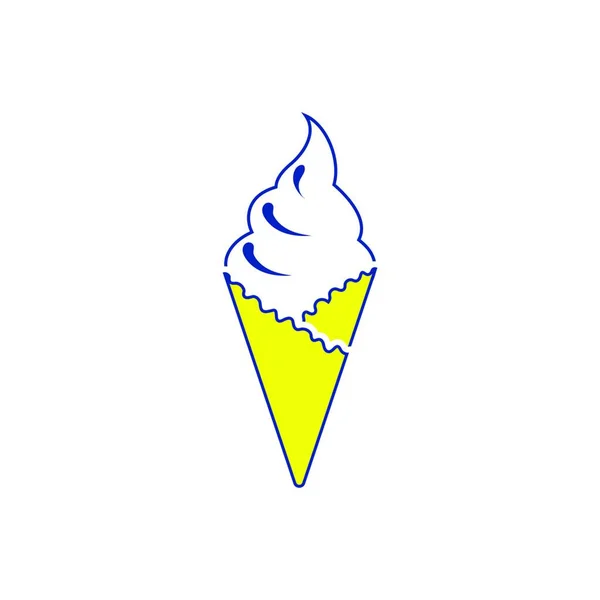 Icono Helado Diseño Línea Delgada Ilustración Vectorial — Archivo Imágenes Vectoriales