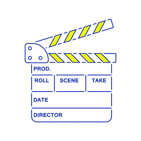 Movie Clap Board Icon Thin Line Design Vector Illustration — Stock Vector