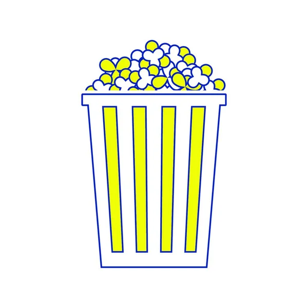 Kino Popcorn Dünne Linie Design Vektorillustration — Stockvektor