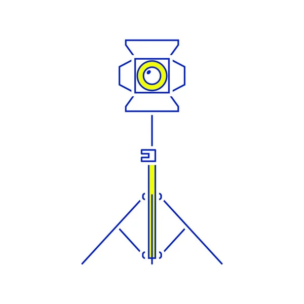 Icono Del Proyector Escenario Diseño Línea Delgada Ilustración Vectorial — Vector de stock
