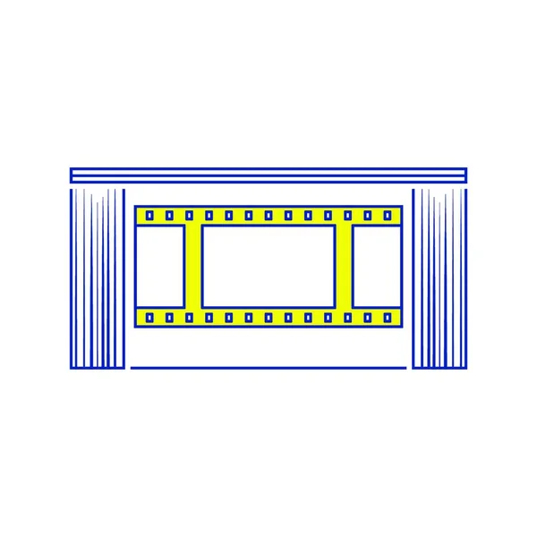 Ícone Auditório Cinema Design Linha Fina Ilustração Vetorial —  Vetores de Stock