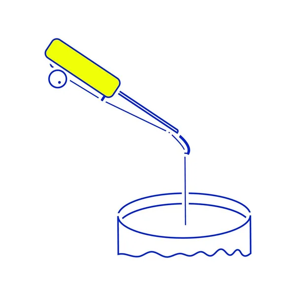 釣り冬タックルのアイコン 細い線のデザイン ベクトル図 — ストックベクタ