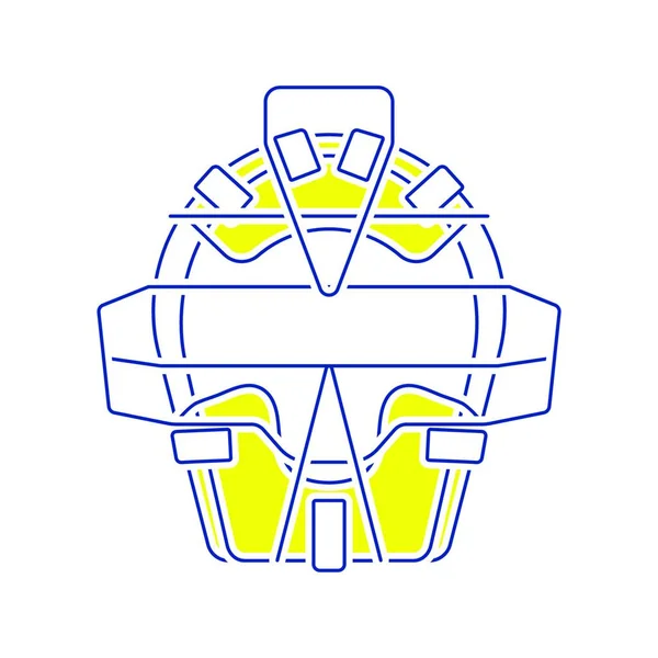 野球プロテクターのアイコン 細い線のデザイン ベクトル図 — ストックベクタ