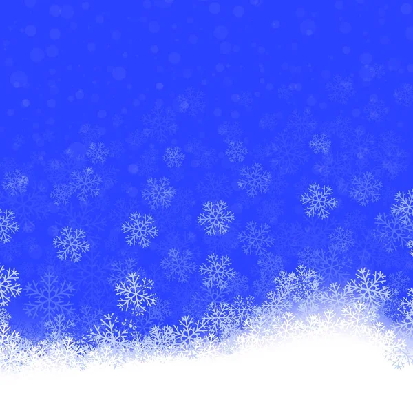 Snowflakes Pattern Blue Background Winter Christmas Decorative Texture — Stock Vector