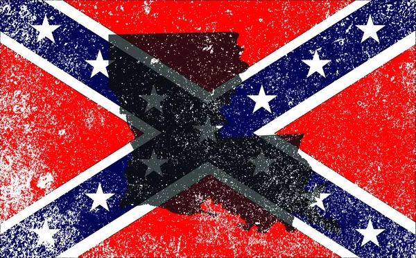 Die Flagge Der Eidgenossen Während Des Amerikanischen Bürgerkriegs Mit Louisiana — Stockvektor