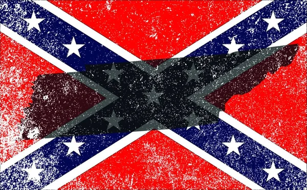 Die Flagge Der Konföderierten Während Des Amerikanischen Bürgerkriegs Mit Überlagerung — Stockvektor